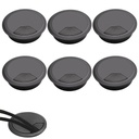 Serplex 6Pcs 2 인치 둥근 책상 Grommet 플립 최고 케이블 구멍 덮개