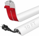 Herrlich Home 9.9 ft Self Adhesive PVC Cord Cover for Floor | 컷테이블 소프트 PVC Floor Cord Hider | Flexible | Home, Office | 9.9 ft