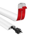 Serplex® PVC 바닥 코드 하이더, 6.6 ft 유연한 셀프 접착 케이블 커버