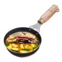 Indus Valley Pre-Seasoned Iron Tadka Pan with Wooden Handle | 아주 작은 12.7cm/5 인치, 0.3Ltr, 0.4kg | 가스 호환 | 100 % 순수 & Toxin-Free, 화학 코팅 없음