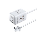 USB 포트가있는 EMBOX 6-in-1Extension 보드 | 65W Gan 충전기 유형 C 빠른 충전 (QC 3.0) 스위치가있는 연장 보드 | 2 유형 C PD 포트 2 USB 포트 2 AC 전원 스트립