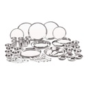 Neelam Stainless Steel 24 Gauge Classic Dinner Set, Solid 50 Pcs Set Serving 6 People, Silver, Durable, Dishwasher Safe, Ideal Gifting Dinner Set for Anniversary, Wedding, Housewarming Party.