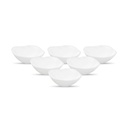 La Opala Diva Quadra Collection Opal Glass Crockery | 야채 그릇 210 ml 세트 6 일반 흰색 | 사각형 사발 및 조미료 | 전자 레인지 안전 | 100 % 채식 | 추가 강, 빛 및 흰색