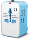 rts 고속 여행 필수 벽 충전기 이중 USB 보편적인 여행 접합기 국제 미국 EU 영국 AUS 휴대폰 노트북 똑똑한 전화 (파란)를 위한 1개의 세계적인 여행 다 마개 접합기에서 모두