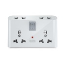 GM 3019 3 Pin Universal Multi Plug Travel Adaptor with 6 AMP for Home Applications, Computers, Laptops