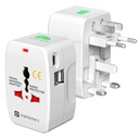 Portronics Juicemate는 12W 유형 C & 이중 USB-A 산출 항구를 가진 보편적인 여행 접합기, 190+Countries 미국, 영국, EU, AUS, 등 (검정)를 위해 적당한 1개의 국제 여행 빠른 위탁 접합기에서 모두 이동하십시오