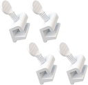 QCAA Single Small Sliding Window Security Lock, Aluminum, White Coated, 4 Pack, Made in Taiwan