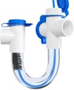 Condensate U Trap PVC Standard 3/4 Inch Connector Pipe Fitting with Cleaning Brush for HVAC Drain System