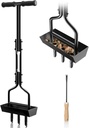 Manual Lawn Aerator Tool with Soil Storage Basket - 2025 Upgraded Aerator Lawn Tool, 3 Tines Yard Aerators with Cleaning Tool, 38’’ Ergonomic Aeration Tools for Compacted Soil & Lawn Care