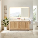 ALTAIR 72 Double Sink Bathroom Vanity with Ceramic Countertop Backsplash Mordern Large Storge Cabinet Pre-Assembled Bath Fixtures