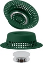 Drain Hair Catcher, Bathtub Drain Cover Hair Stopper Upgraded Protector with Silicone & Stainless Metal Designed for Pop-Up and Regular, Effective Without Slowing Drainage