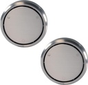 Westbrass A493CHM-2-07 Universal Patented Deep Soak Round Replacement 2-Hole Bathtub Overflow Cover for Full and Over-Filled Closure, Satin Nickel (2-Pack)