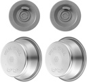 2 Pack 54mm Dual Wall Portafilter Basket Compatible with Breville Espresso Machines BES860XL/11.41, BES870, BES880, BES875, Two Cup Dual Wall Filter Replacement (Single Port,Gray)