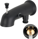 Tub Spout with Diverter Matte Black 1/2" or 3/4" IPS Tube Shower Spout Tub Faucet Replacement Bathtub Faucet for Shower Bathroom YGLT-Black-01