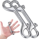 316 Stainless Steel Double Ended Bolt Snap Hook, Marine Grade Double End Diving Clips, Heavy Duty Trigger Chain Clip Key Holder for Pet Feed Bucket Hammock Horse Tack (2-Pack) (90mm Silver)