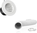 Hon&Guan 3 in Soffit Exhaust Vent and 3 Inch Dryer Vent Hose 16 FT with 2 Clamps