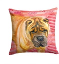 Caroline's Treasures BB9748PW1414 Shar Pei Love Fabric Decorative Pillow, Red Machine Washable, Indoor Outdoor Decorative Pillow for Couch, Bed or Patio, 14Hx14W