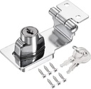 MECCANIXITY 3 Inch Keyed Alike Hasp Lock 90 Degree Chrome Plated Twist Knob for Cabinet Door Drawer, Silver