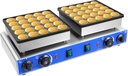Mini Pancakes Maker Machine, 25+25 holes Commercial Donut Maker 1700W Double-head Electric Waffle Machine Mini-Pie Baking Pan for Muffin 122-572℉ Range Timing Setting
