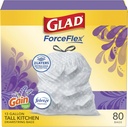 Glad ForceFlex Tall Kitchen Trash Bags, 13 Gallon, Gain Lavender, 80 Count (Package May Vary)