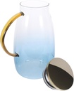 GLEAVI Glass Water Pitcher with Stainless Steel Lid Gradient Water Jug for Iced Tea Juice and Milk Ergonomic Design for Parties and Daily Use