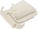 TOPDesign 12-Pack 6” x 8” Reusable Produce Bags, Muslin Bags with Drawstrings for Shopping & Storage, 100% Natural Cotton Bags, Washable, Biodegradable, Food Safe