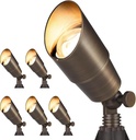 Gardencoin Solid Brass Outdoor Landscape Spotlights, 12V Heavy Duty Low Voltage LED Spot Light Waterproof for Garden and Yard Up Lighting, Bronze Accent Lighting Fixture Without Bulb, 6 Pack