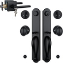 Double Door Handle Set with Knob & Keyed Entry Door Lever