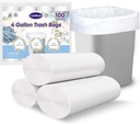 Small Trash Bags 4 Gallon, 100 Count Small Garbage Bag Bathroom White Mini Trash Bag Trash Can Liners Unscented Small Garbage Bags for Bathroom Can