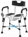 Heavy Duty Shower Chair for Inside Shower 450lb U-shape Shower Seat with Arm and Back for Elderly and Disabled Adjustable Height Medical Bathtub Stool Private Clean for Women Seniors Handicap