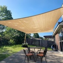 SUNLAX Sun Shade Sail 8' x 10' Sand Rectangle Canopy Sail Shade Cover UV Block Permeable Sunshade Outdoor for Patio Backyard (We Make Custom Size)