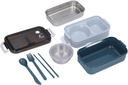 AYNEFY Kitchen Kitchen Storage Box Stainless Steel Spillage Proof Heat Preservation Separate Flavors Portable 2 Tier Stackable Insulated Lunch Kitchen (blue)