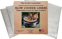 Krafty Gourmet Slow Cooker Saver, Time Saving, Non-Stick Liners For Easy Clean Up After Making Stews Soup and Meat, Store and Reheat Food, 6.5 quarts, Pack of 6