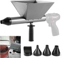 Electric Mortar Grout Gun, Portable Cement Grouting Machine, Reusable Mortar Pointing Gun for Brick, Grout Applicator Caulking Finishing Tool with 4 Nozzles (Without Electric Drill)