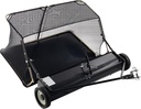 Happybuy 52-inch Lawn Sweeper Tow Behind, 26 cu.ft Grass & Leaf Collector, Heavy Duty Sweeper with Dumping Rope, Adjustable Height, Durable