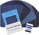 HTVRONT Iron on Patches for Clothes, 20PCS Iron on Patches for Jeans 3" by 4-1/4", 4 Shades of Cotton Denim Clothing Repair and Decoration Kit for DIY Repair, Crafting, Embellishment