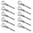 316 Stainless Steel Eye Bolt, Heavy Duty Shoulder Eyebolts Screws with Washer and Nuts (M6, 10PCS)
