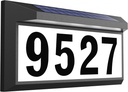 Solar Address Sign, Lighted Address Plaque Outdoor Waterproof, Illuminated Address Numbers, House Numbers for Outside