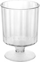 Party Essentials 5 OZ Mini Clear Plastic Dessert Parfait Cup for event Small Round Serving Goblet Wine Shot Disposable Fruit Ice Cream Mousse Pudding Appetizer Bowl, 10 Cups
