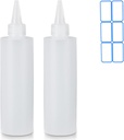 2 Pack 10 Oz (300ml) Condiment Squeeze Bottles, Leak Proof Refillable Condiment Container for Kitchen Use