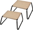 Outdoor Ottomans for Patio Textliene Footstools,All Weather Footrest Waterpfoof Small Seat for Balcony,Poolside,Porch Set of 2 Beige