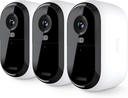 Arlo Essential Security Camera 2K | Outdoor - Indoor | 2nd Gen | Wireless with Spotlight, 2-Way Audio, Color Night Vision, Live Stream, Motion Activation, Real Time Notifications - White, 3 Cameras