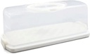 OLOTU Storage PP Material Bread Box, Multifunctional Bread Holder with Clear Lid, Large Capacity Transparent Bread Bin with Portable Handle Bread Bin