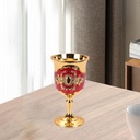 5xMetal Goblet, Carving Pattern Handmade Cup Bar Dinners Parties Decor