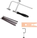 3 in 1 Jewelry Making Kit Jeweler's Saw Frame Adjustable with 144 Blades, Bench Pin Clamp Set V-Slot Workbench Wooden Jewelry Clamp Tool