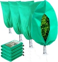 Homimp Plant Covers Freeze Protection, 4 Pack Frost Covers with Zipper Drawstring (31.5" x 47.3") Plant Protection Cover Bags for Outdoor Winter Frost Cold Weather Shrubs Trees Jacket Covers(Green)