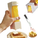 One-Touch Butter Cutter, Portable Butter Cutter Slicer Single Stick, Home Cheese Splitter and Butters Dispenser with Stainless Steel Blade for Making Bread, Cakes, Cookies (1PC)