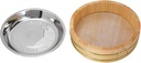 Happyyami Sushi Wooden Tray Stainless Steel Mixing Bowl Sushi Platter Seafood Steamer Punch Bowl Sauna Bucket Oke Rice Tub Food Bucket Creative Storage Bucket Food Serving Bucket Household
