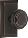 Nostalgic Warehouse Studio Plate with Deco Knob, Passage - 2.75", Timeless Bronze
