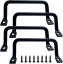 4 Pcs Tableware Tray Handles, Cutting Board Cabinet Hardware Pull for Trays, Serving Tray Pulls for Restaurant Dinner Plates (Black)